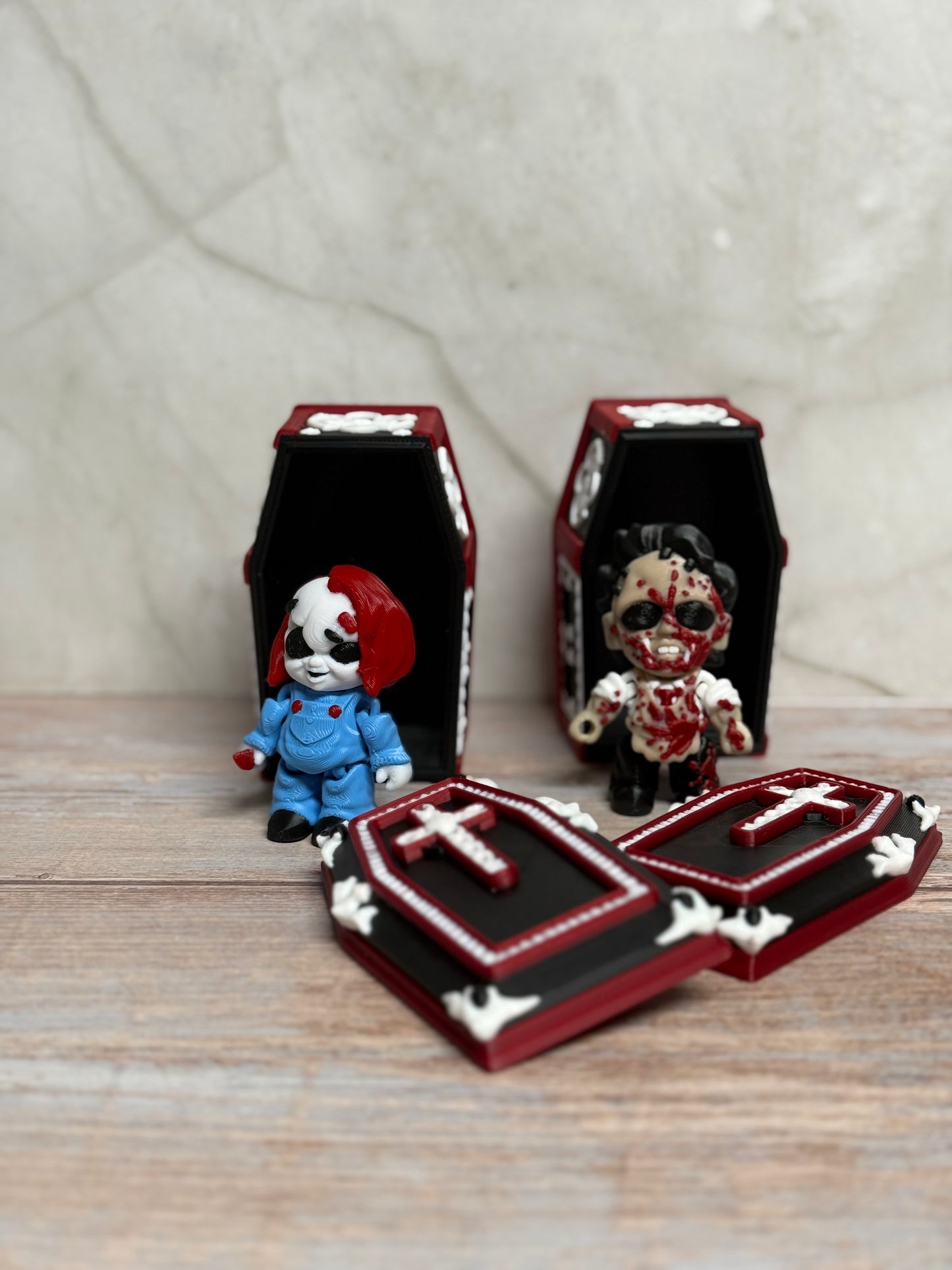 3D Printed Horror Coffin Collection – Choose Your Favorite Horror Icon