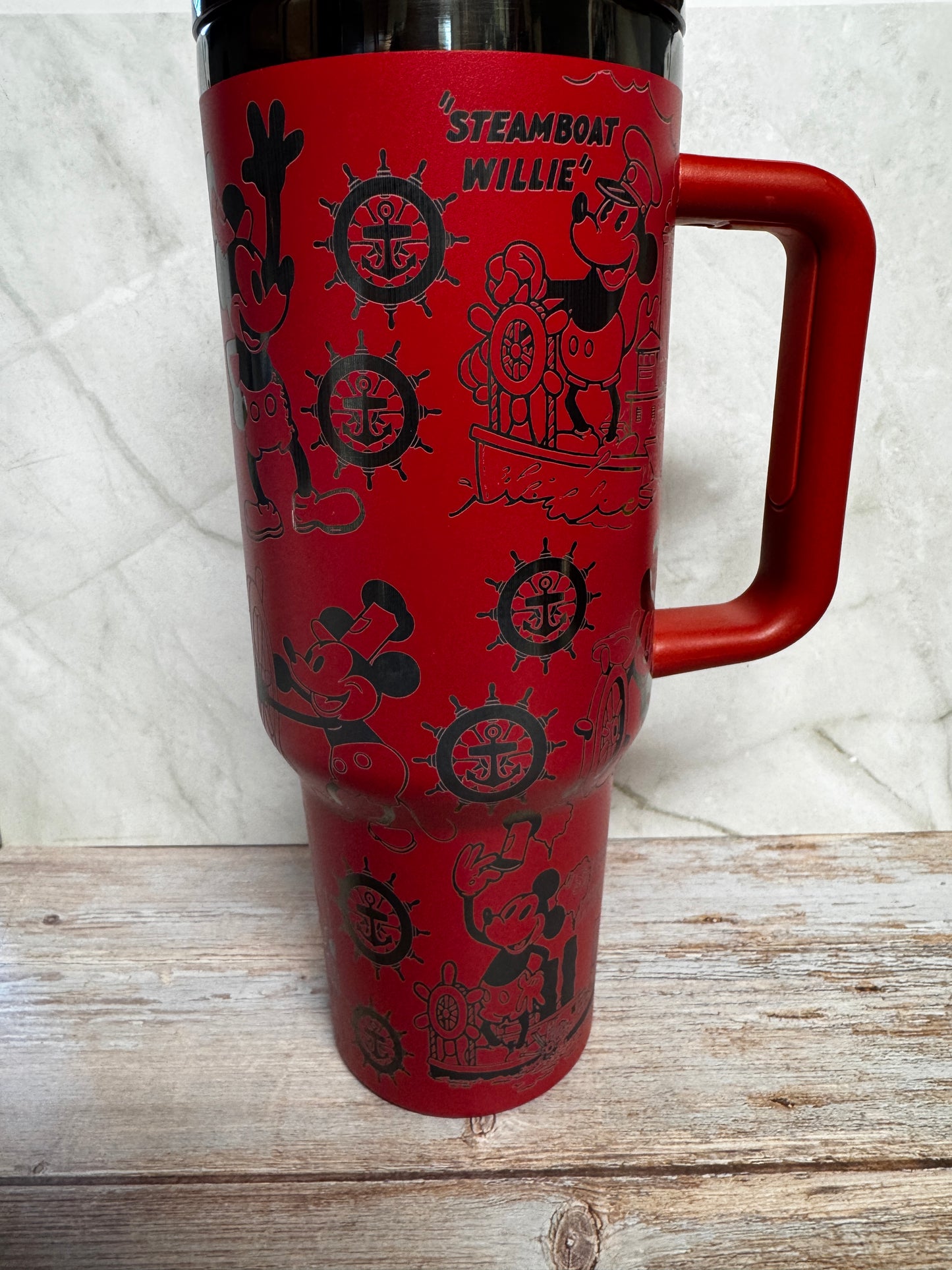 Steamboat Willie Inspired Laser Engraved Tumbler | Classic Stainless Steel Drinkware (16oz, 20oz, 30oz, 40oz)