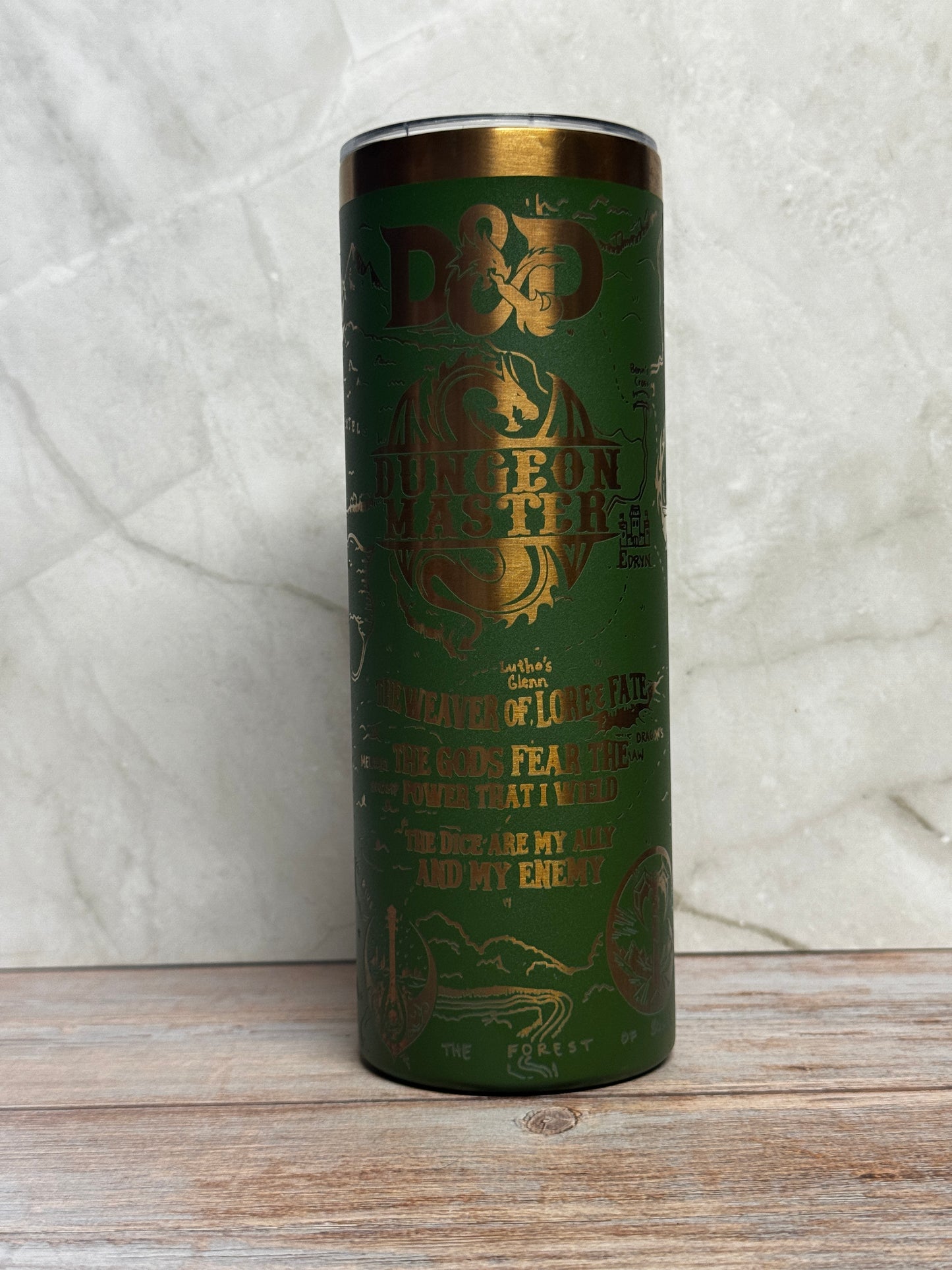 Dungeons & Dragons Dungeon Master Laser Engraved Tumbler – D&D Fan Drinkware
