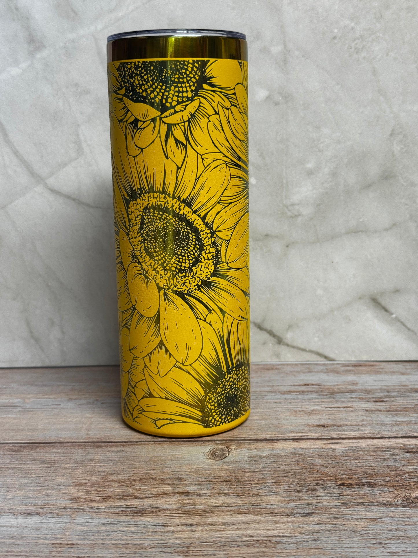 Sunflower Laser Engraved Stainless Steel Tumbler – Floral Drinkware