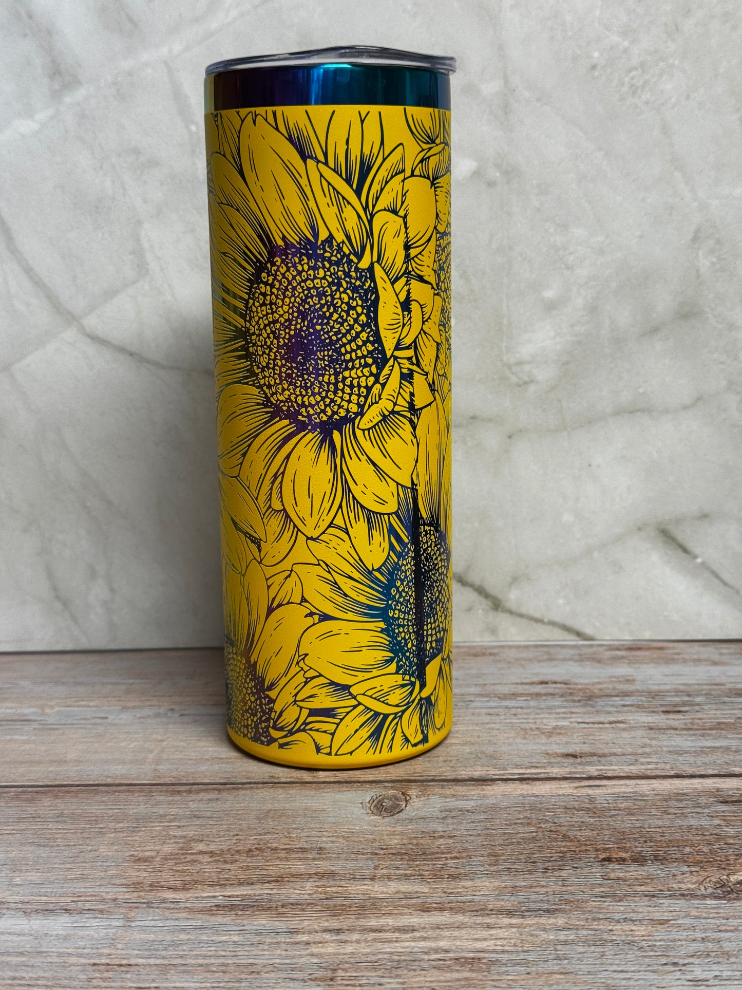 Sunflower Laser Engraved Stainless Steel Tumbler – Floral Drinkware