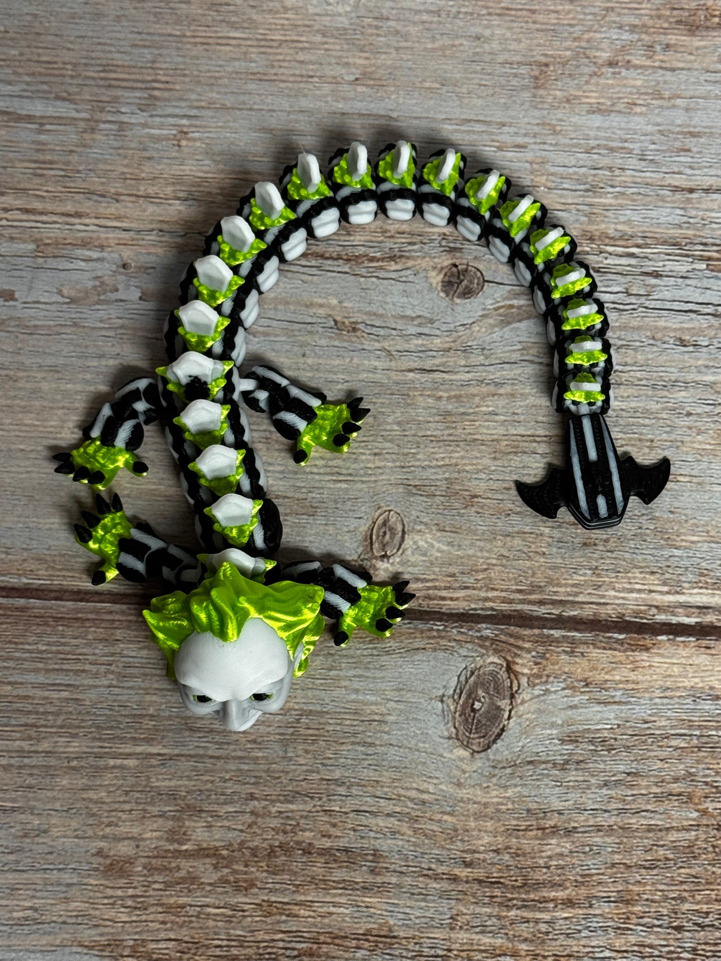 Beetlejuice Inspired Dragon – Green & Black Horror Fidget Toy
