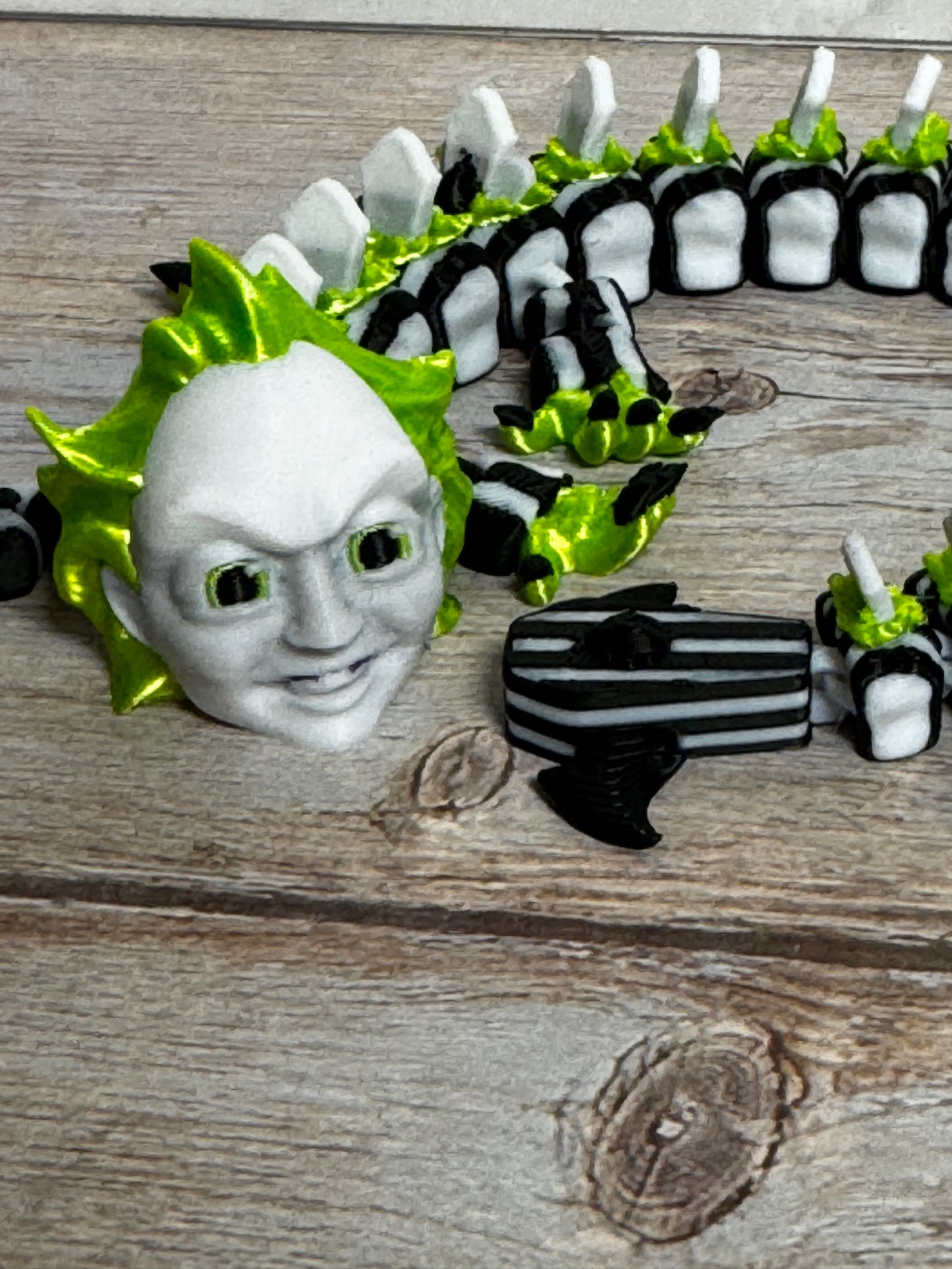 Beetlejuice Inspired Dragon – Green & Black Horror Fidget Toy