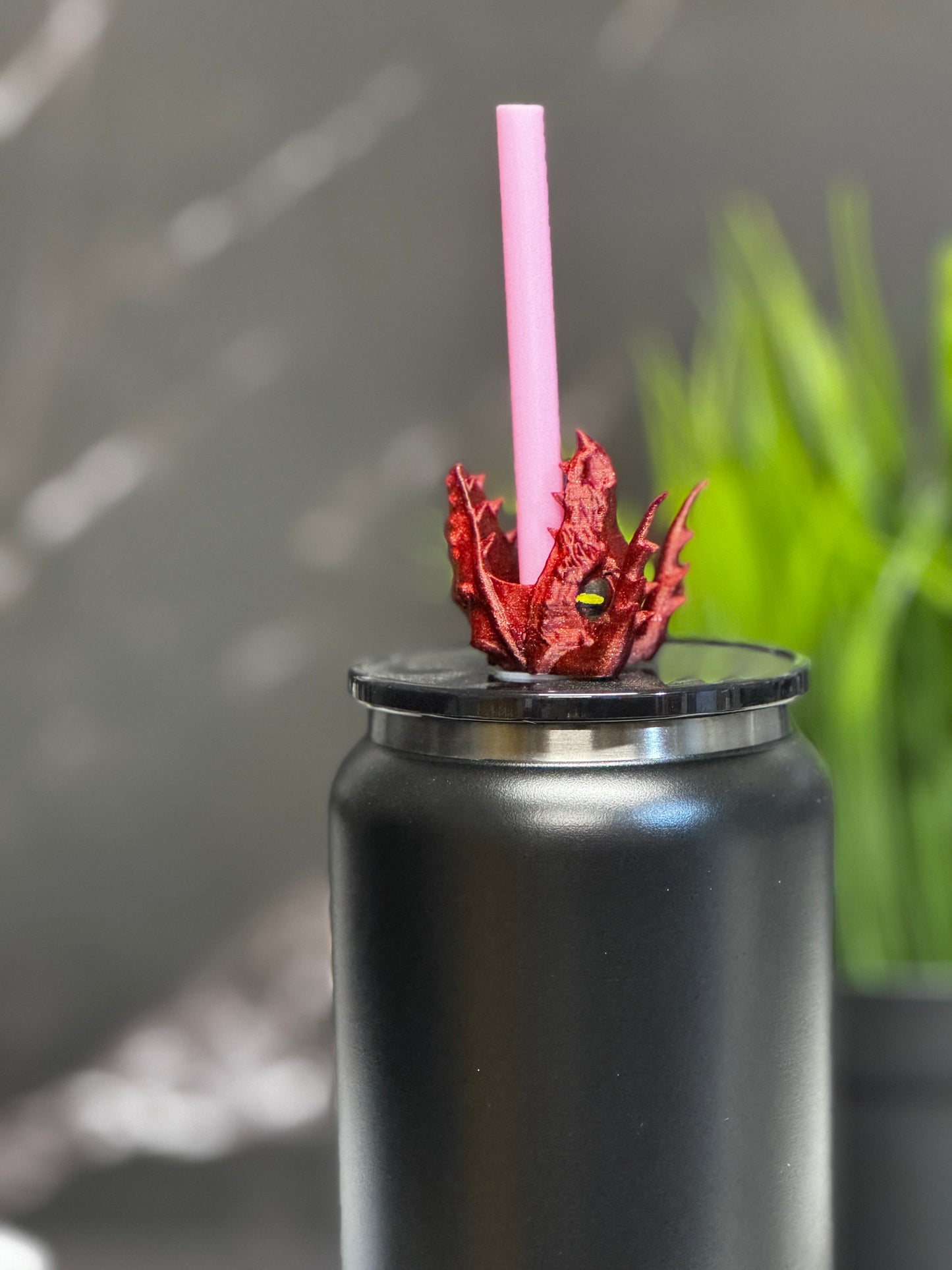 Dragon Head 3D Printed Straw Topper – Fantasy-Inspired Drink Accessory