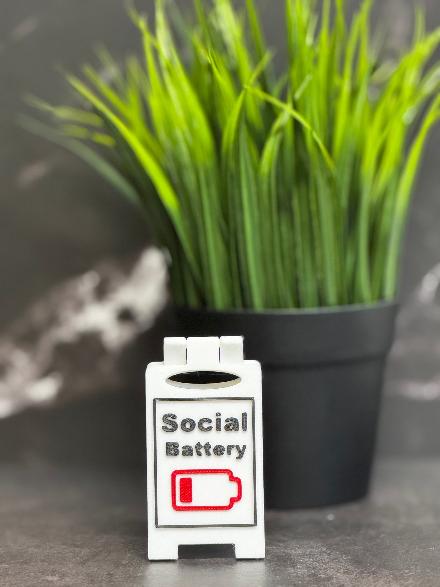 Social Battery Desk Sign (A-Frame) – Fun Office Decor