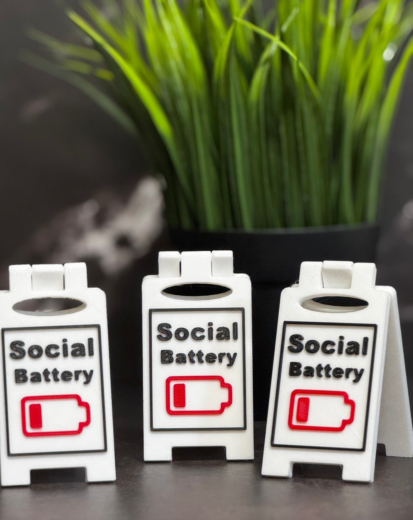 Social Battery Desk Sign (A-Frame) – Fun Office Decor