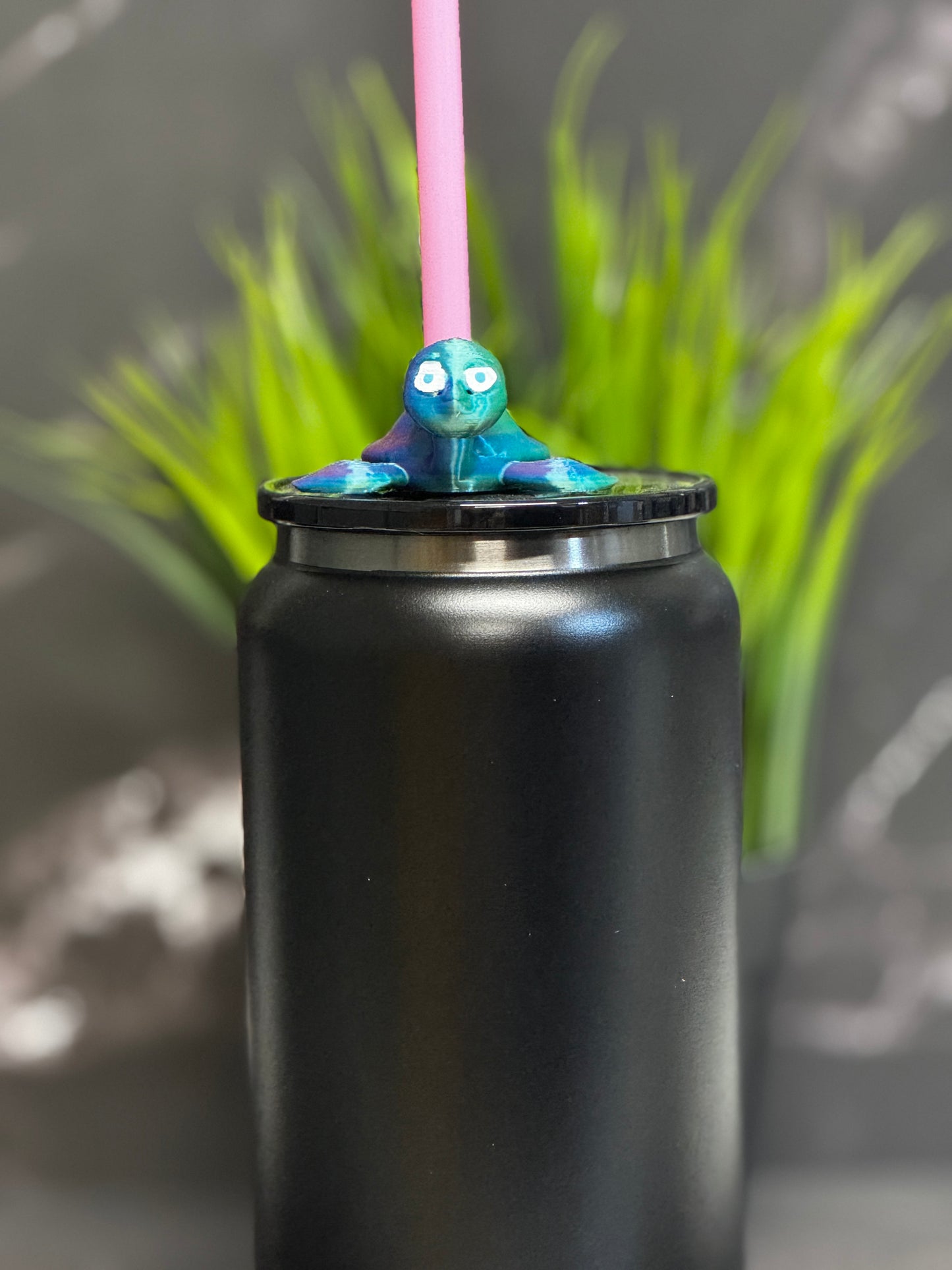 Turtle 3D Printed Straw Topper – Ocean-Inspired Cup Accessory
