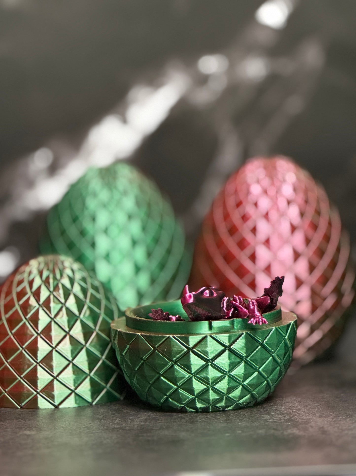 Mystery Dragon Egg – 3D Printed Fantasy Egg with 1–3 Surprise Dragons Inside, Collectible Creature Gift