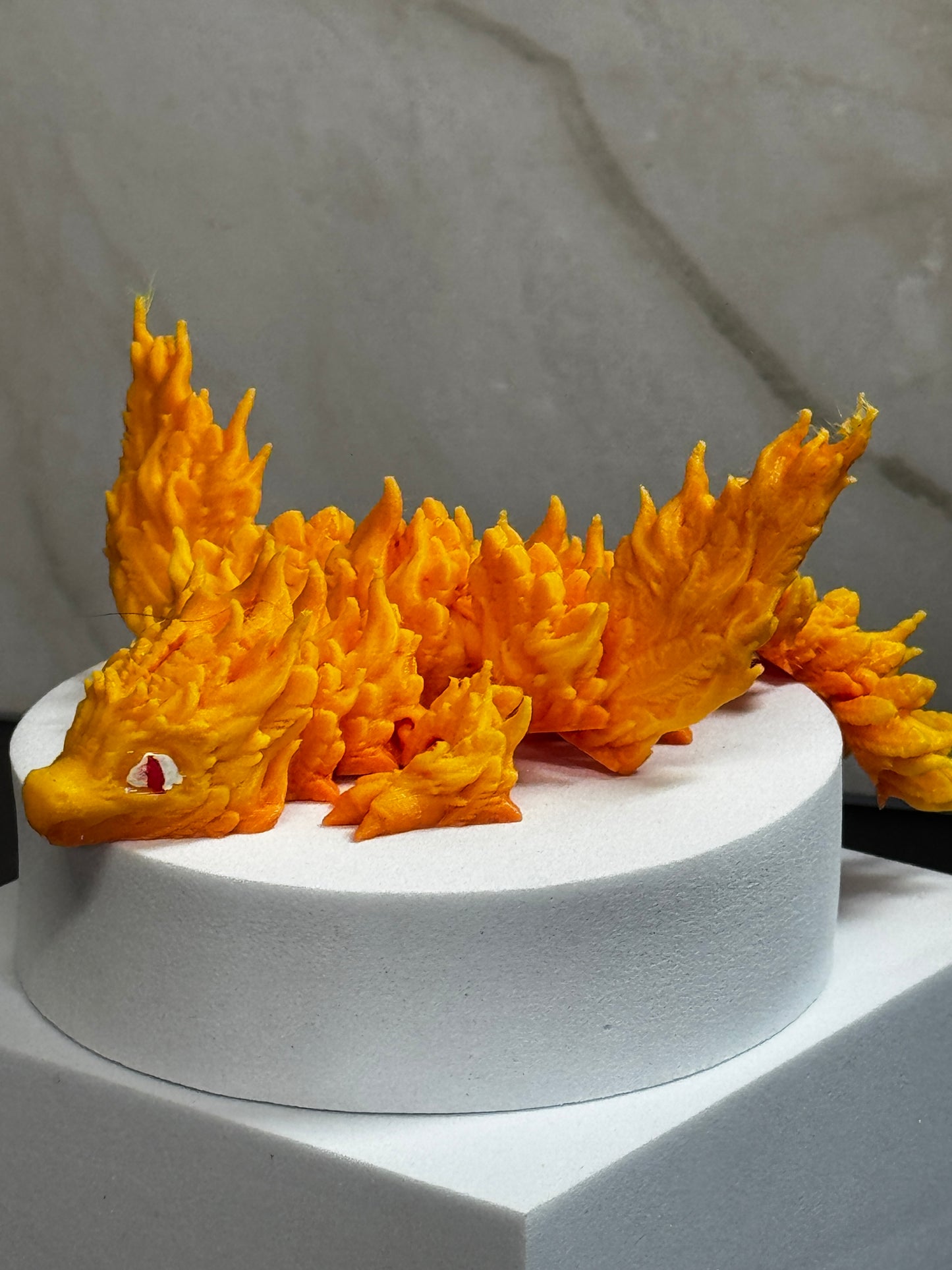 Inferno Beast – 3D Printed Fire Dragon Toy, Random Color Elemental Creature, Articulated Fantasy Collectible