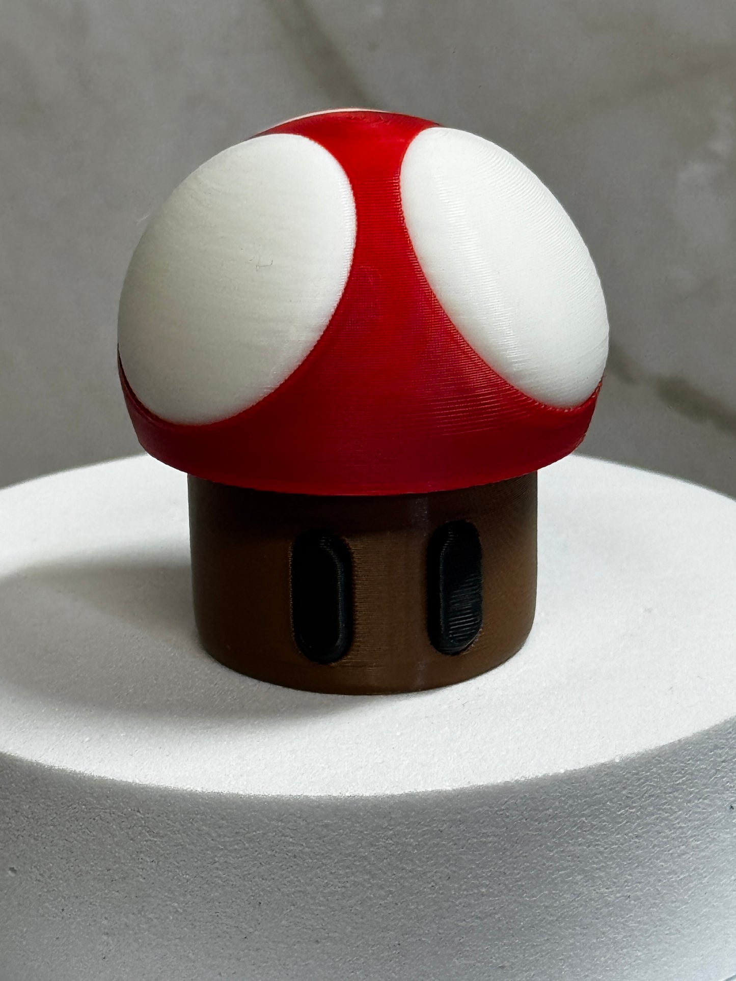 3D Printed Fidget Clicker Mushroom – Tactile Desk Toy, Red & White Retro Style, Stress Relief Gift