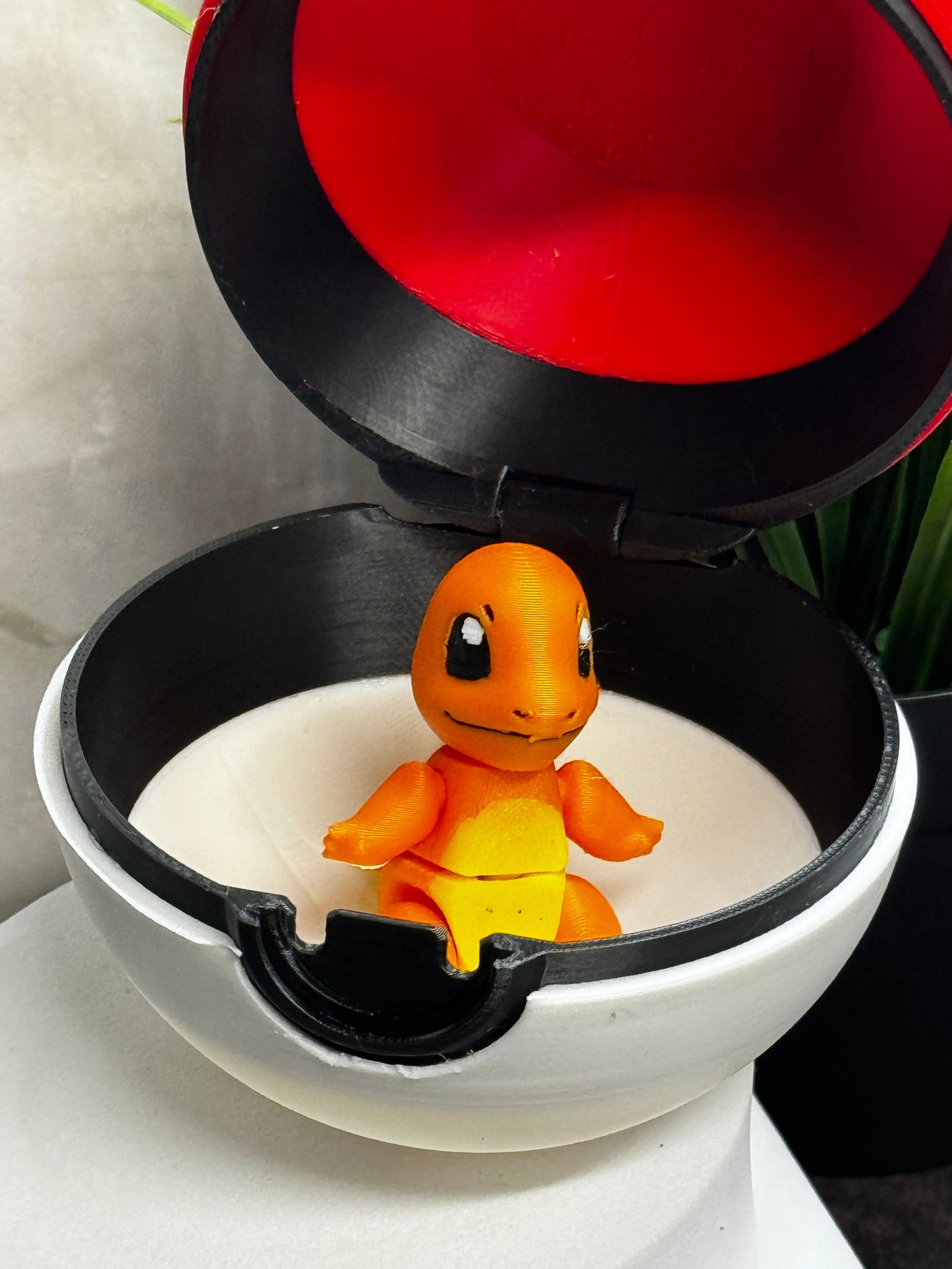 Mystery Creature Capture Ball – Surprise Articulated Toy Inside, 3D Printed Collectible Capsule, Red & White Ball