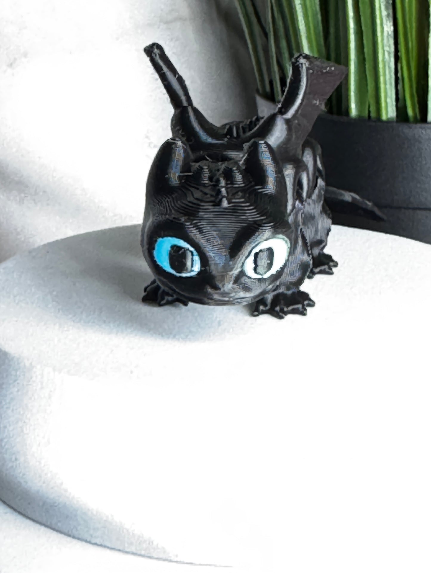 Nightwing – 3D Printed Mini Dragon, Articulated Black Dragon Figurine, Fantasy Creature Toy
