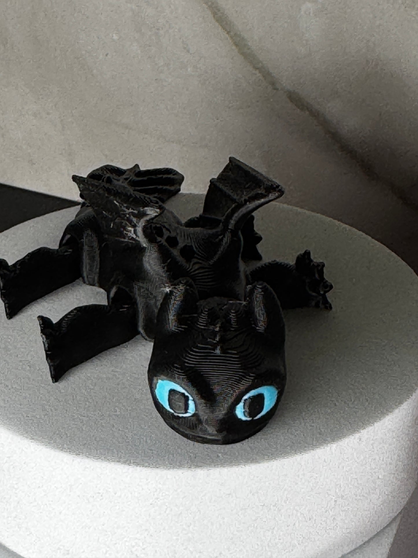 Nightwing – 3D Printed Mini Dragon, Articulated Black Dragon Figurine, Fantasy Creature Toy