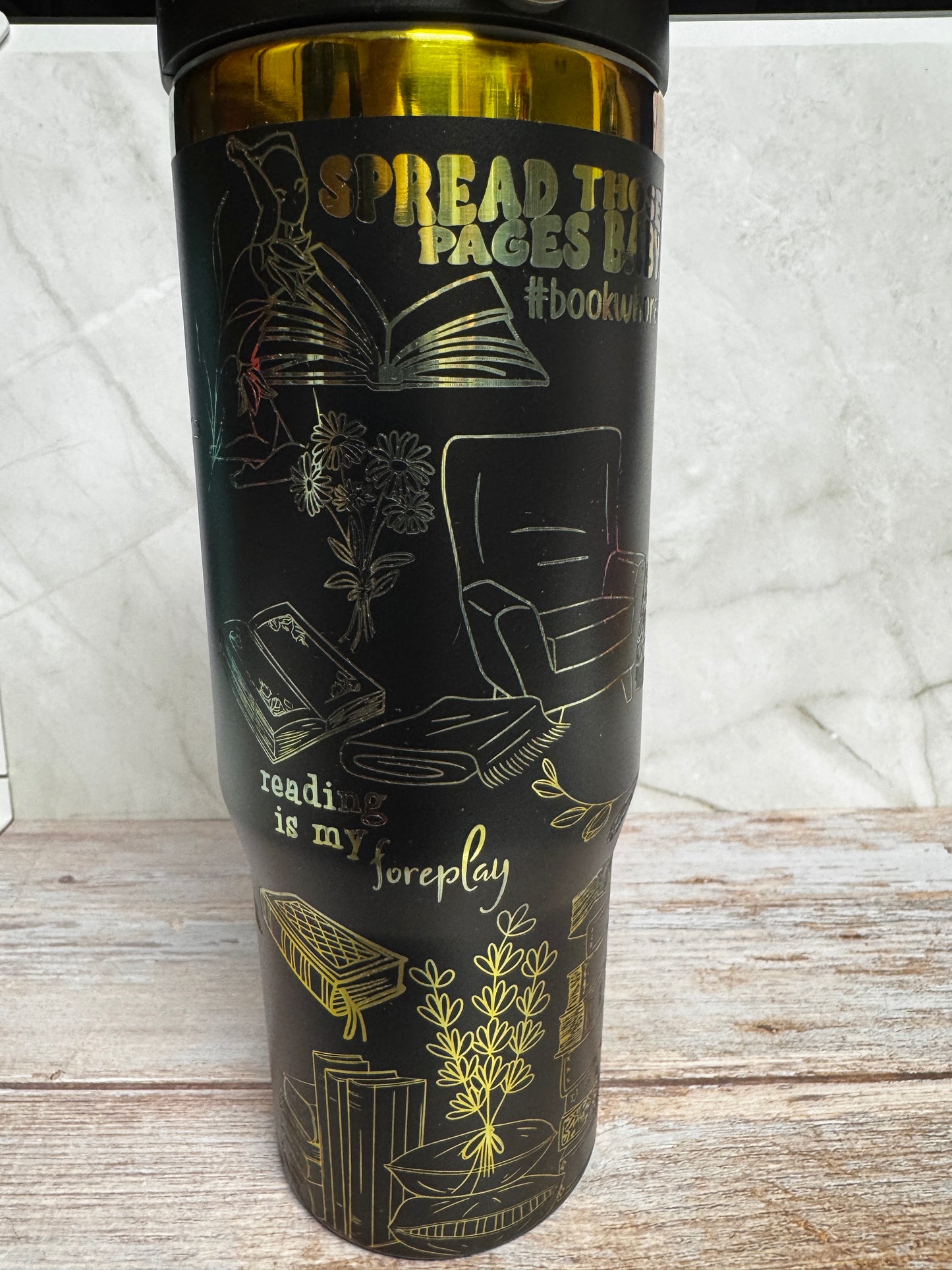 30 oz Smut Lover Tumbler – Laser Engraved “Reading Is My Foreplay” Bookish Design | Dishwasher Safe