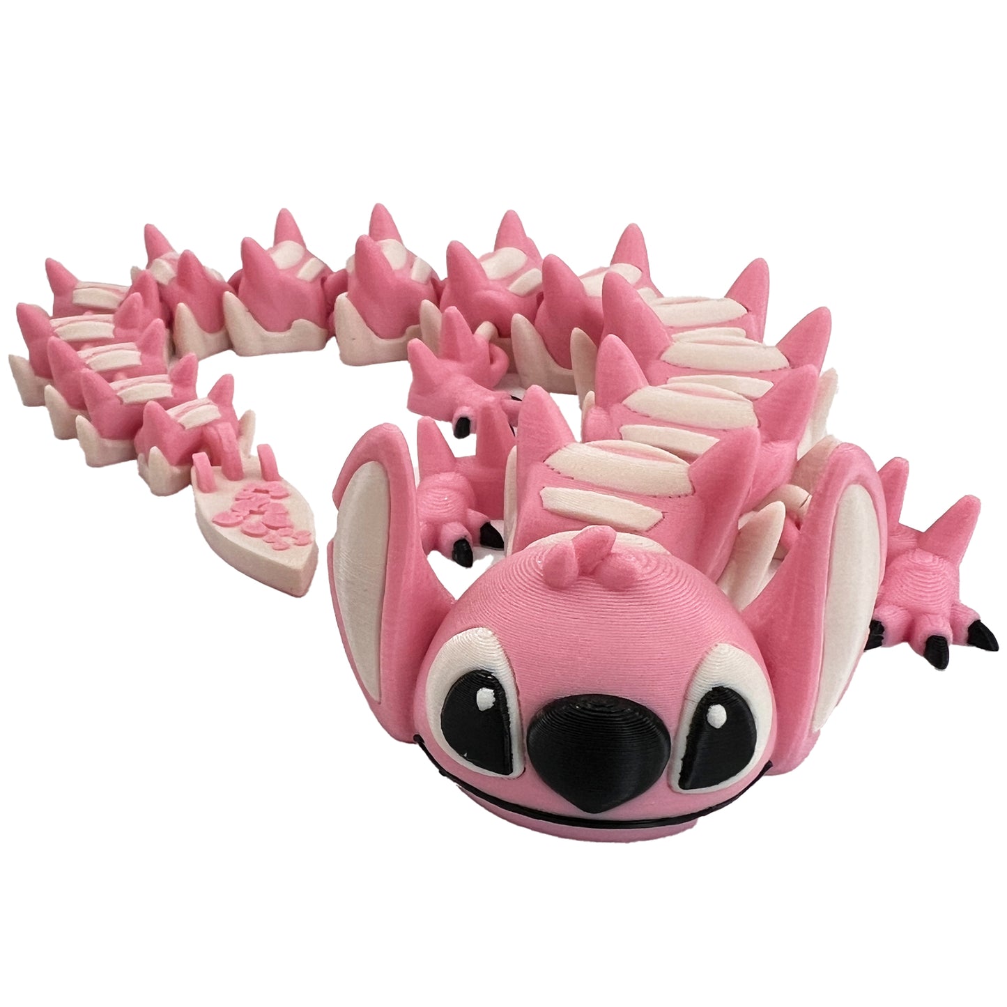 3D Printed Articulated Alien Dragon – Blue & Teal, Cute Fidget Toy, Poseable Collectible Figure