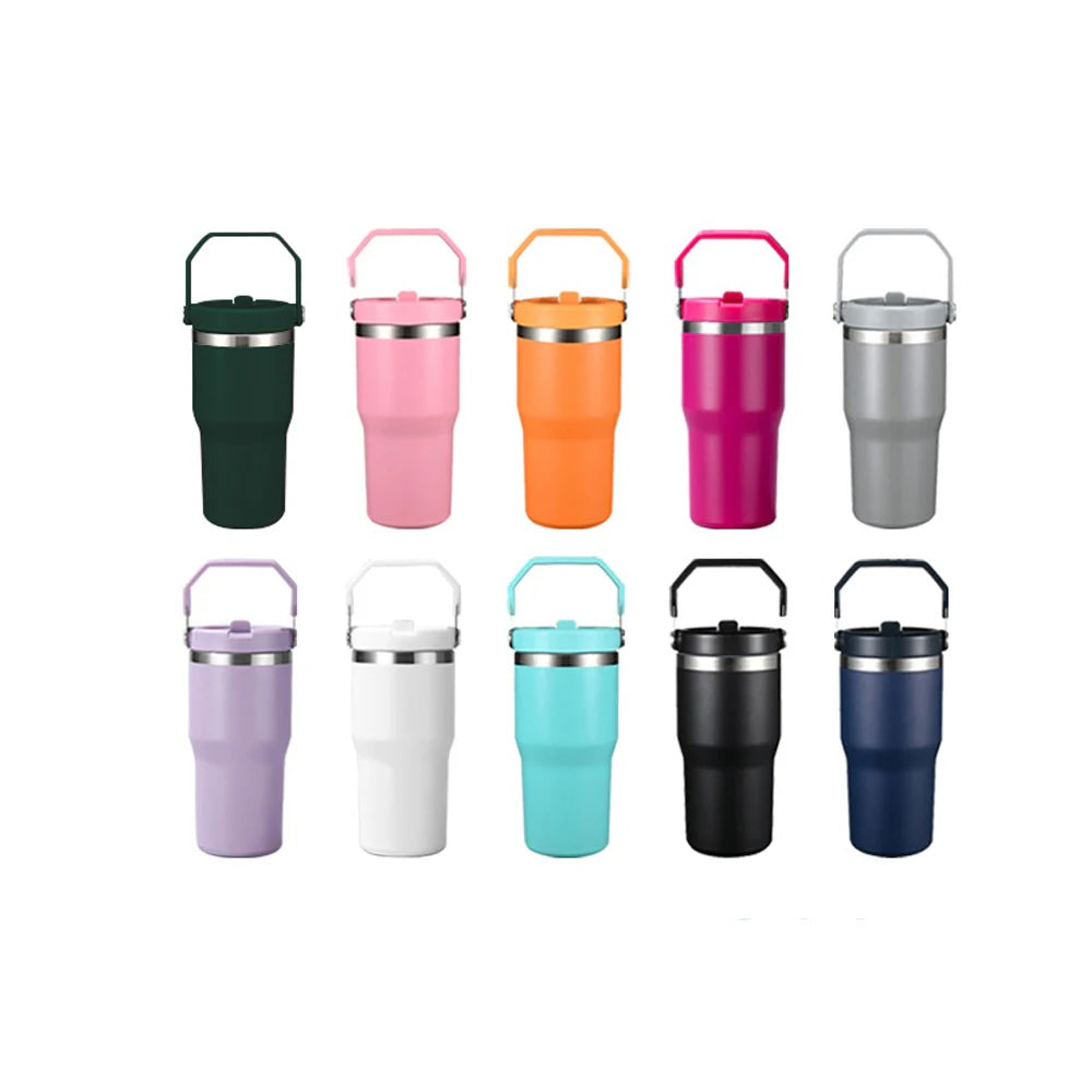 Custom 20oz Sport Top Tumbler | Personalized Laser Engraved Bottle With Built-In Straw