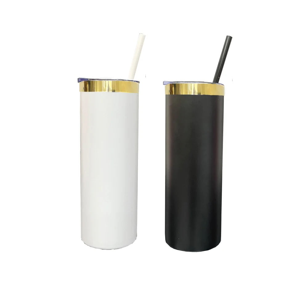 Custom 20oz Straight Tumbler | Personalized Laser Engraved Stainless Cup With Lid & Straw