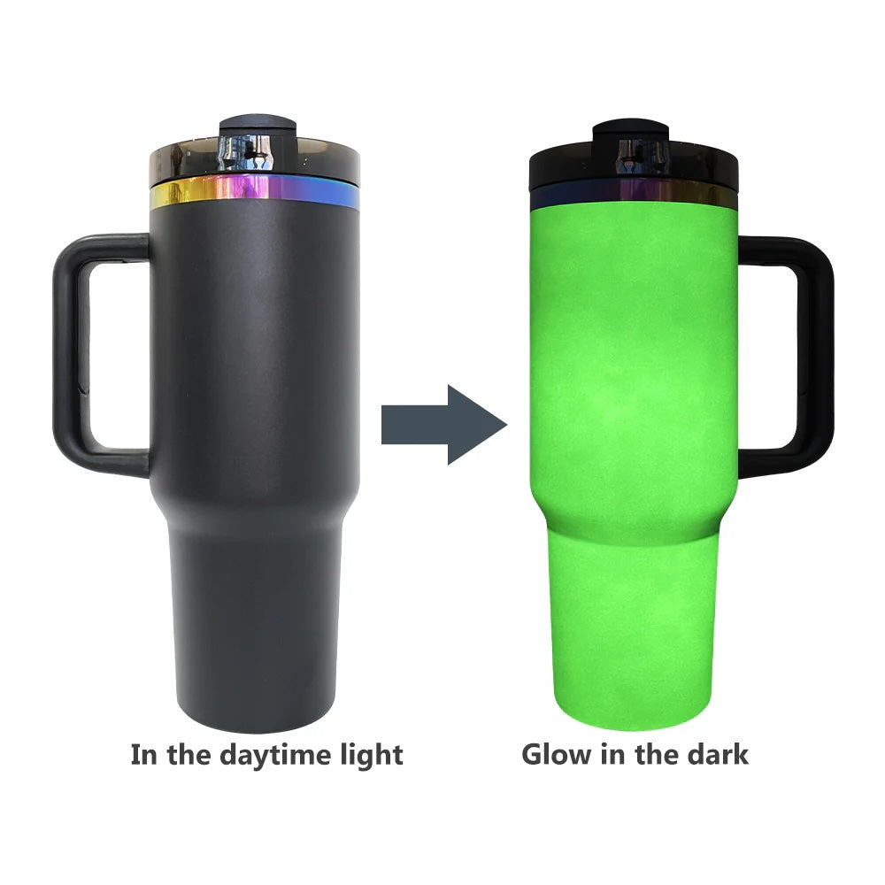 Custom 40oz Side Handle Tumbler | Personalized Laser Engraved Mega Cup With Straw & Lid