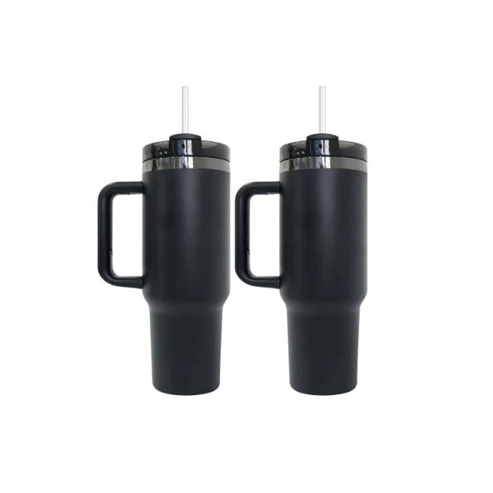 Custom 40oz Side Handle Tumbler | Personalized Laser Engraved Mega Cup With Straw & Lid