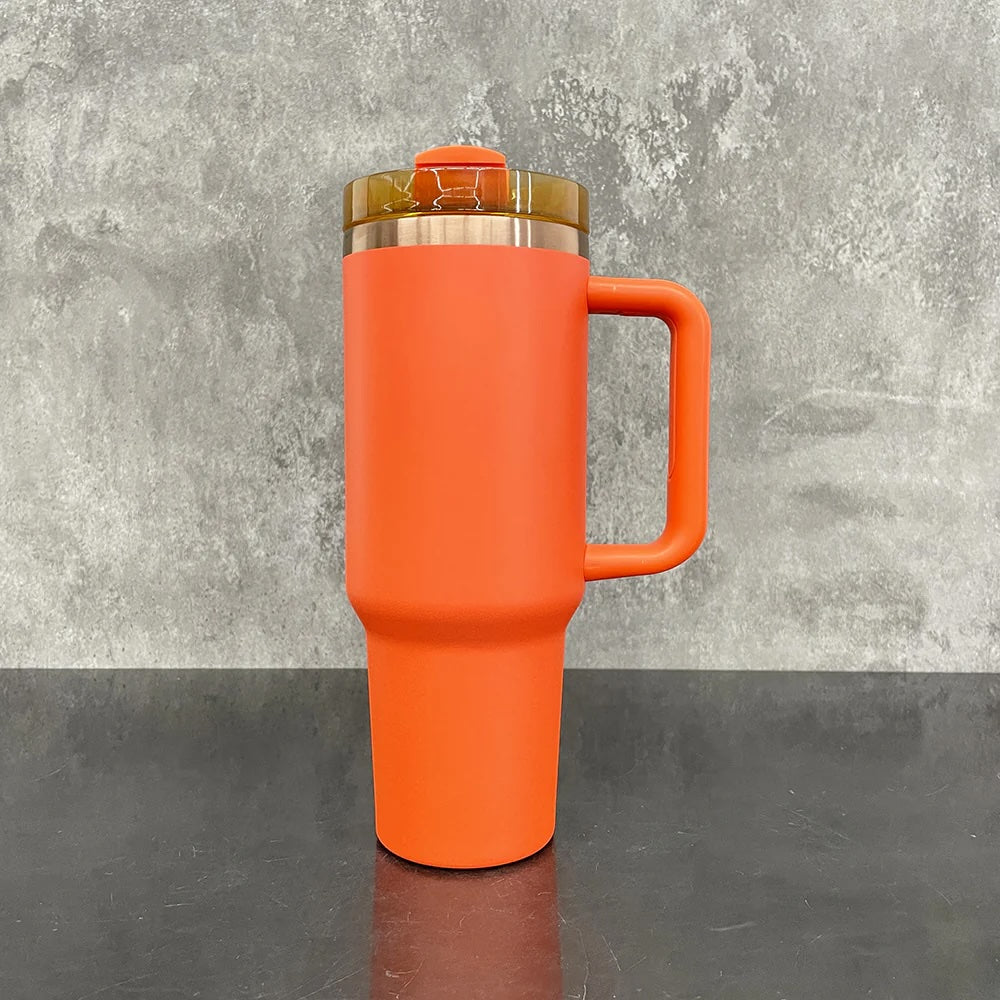 Custom 40oz Side Handle Tumbler | Personalized Laser Engraved Mega Cup With Straw & Lid