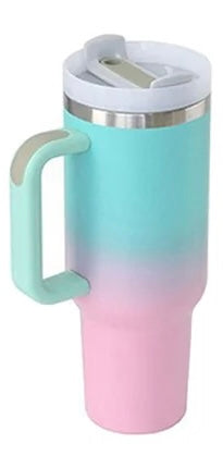 Custom 40oz Side Handle Tumbler | Personalized Laser Engraved Mega Cup With Straw & Lid