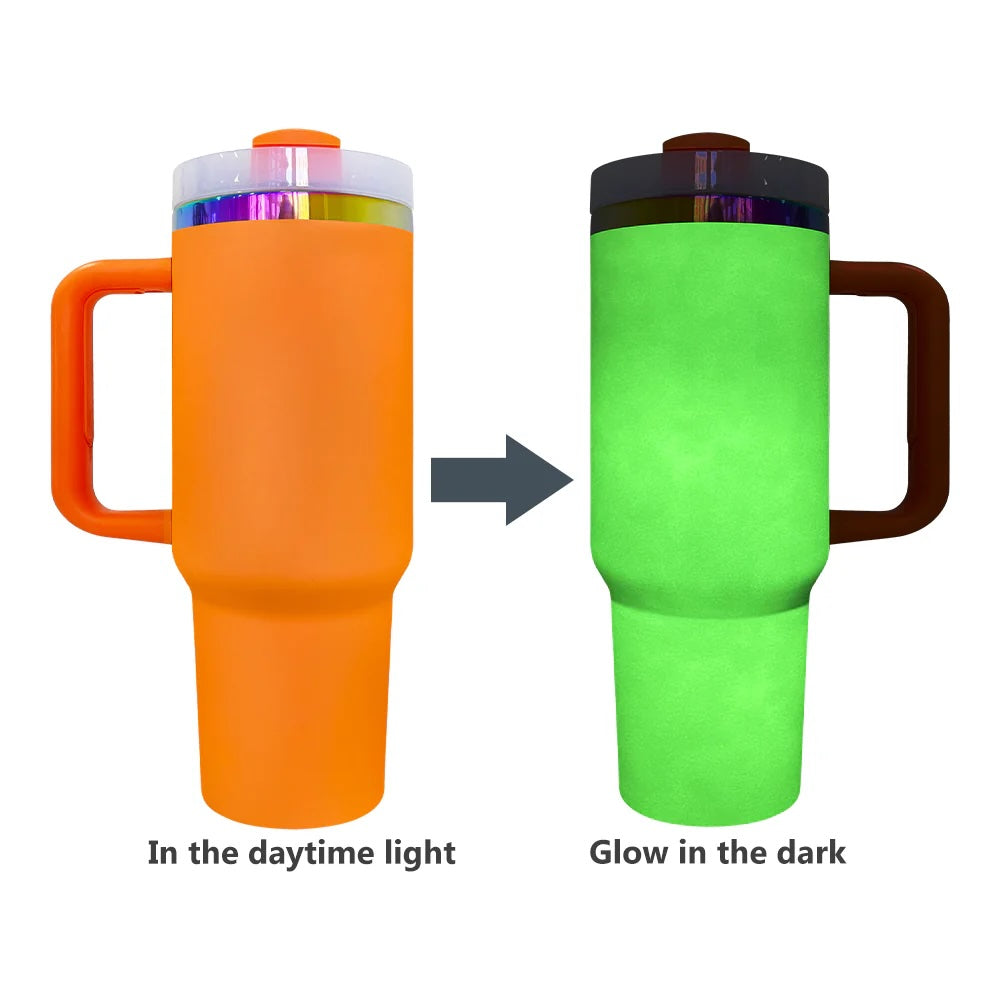 Custom 40oz Side Handle Tumbler | Personalized Laser Engraved Mega Cup With Straw & Lid