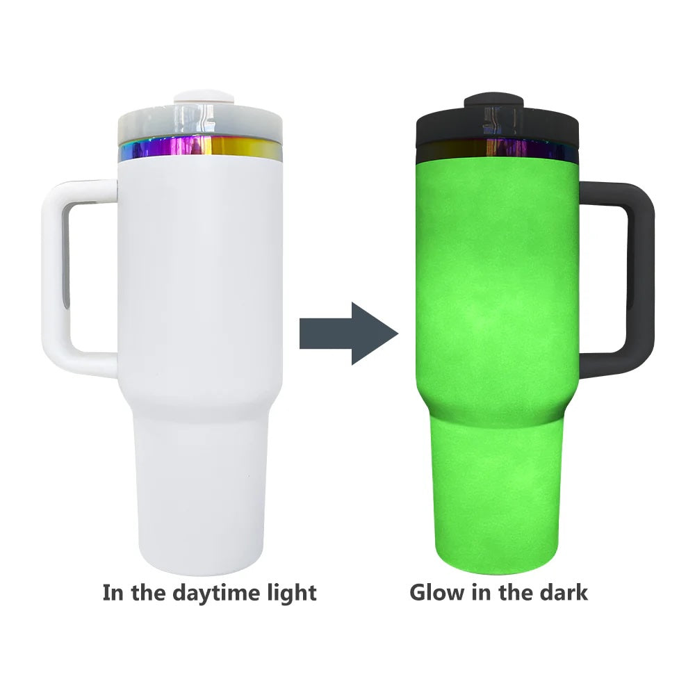 Custom 40oz Side Handle Tumbler | Personalized Laser Engraved Mega Cup With Straw & Lid