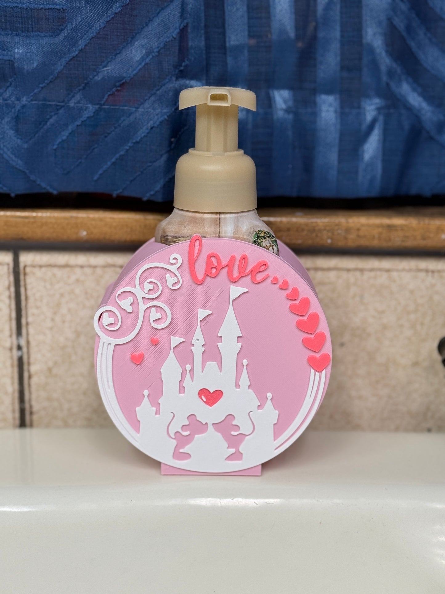 Pink Castle Soap Holder – Fits Bath & Body Works Foaming Soap | Handmade Decorative Soap Stand