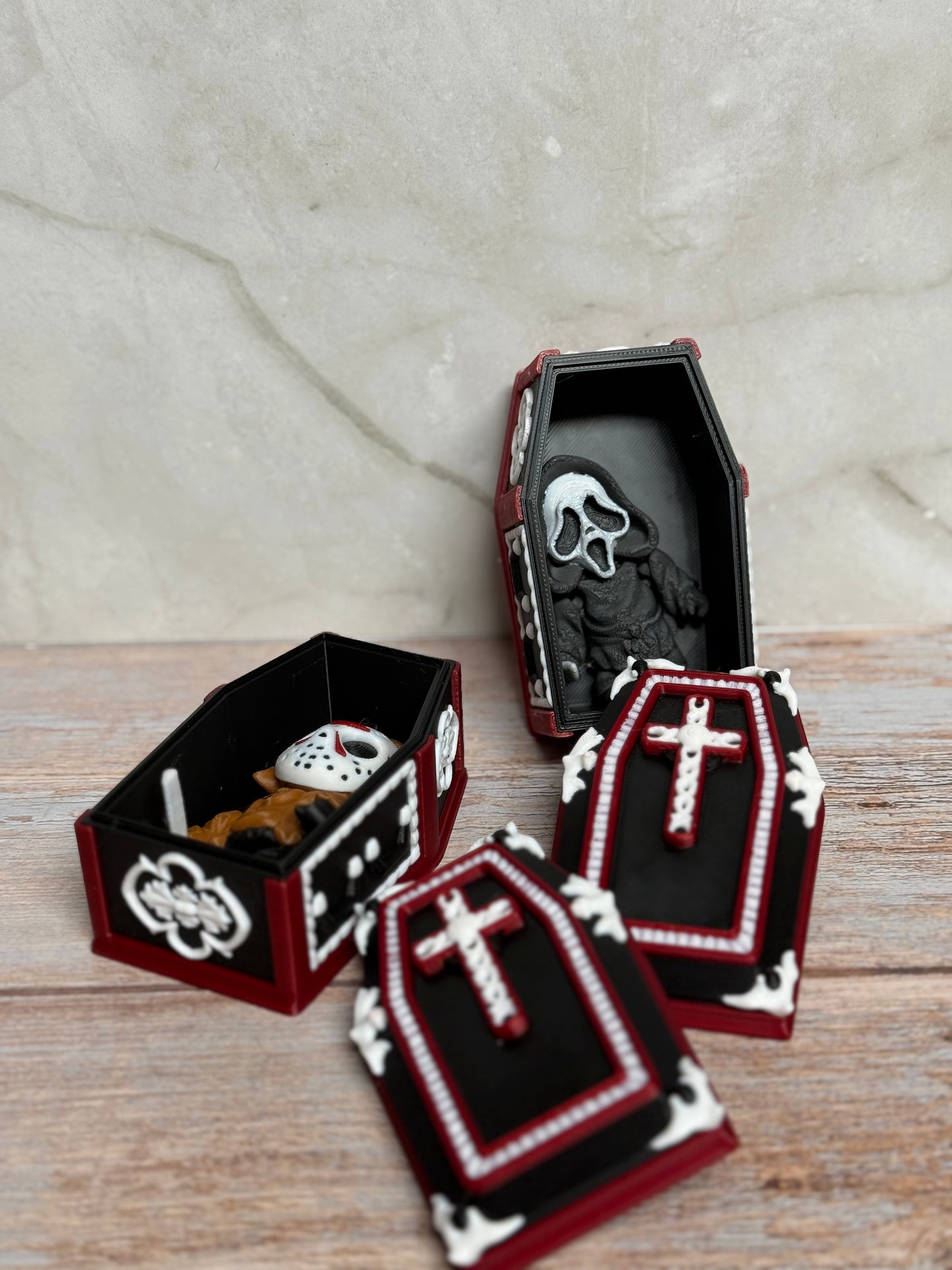 3D Printed Horror Coffin Collection – Choose Your Favorite Horror Icon