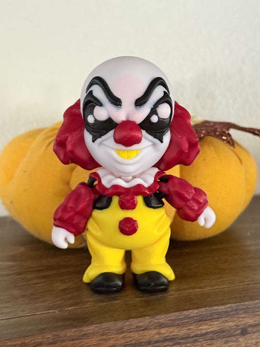 Killer Clown-Inspired 3D Printed Figure | Creepy Circus Collectible