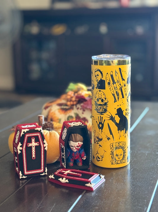 Horror Themed Laser Engraved Tumbler | Stainless Steel Drinkware (20oz, 30oz, 40oz)