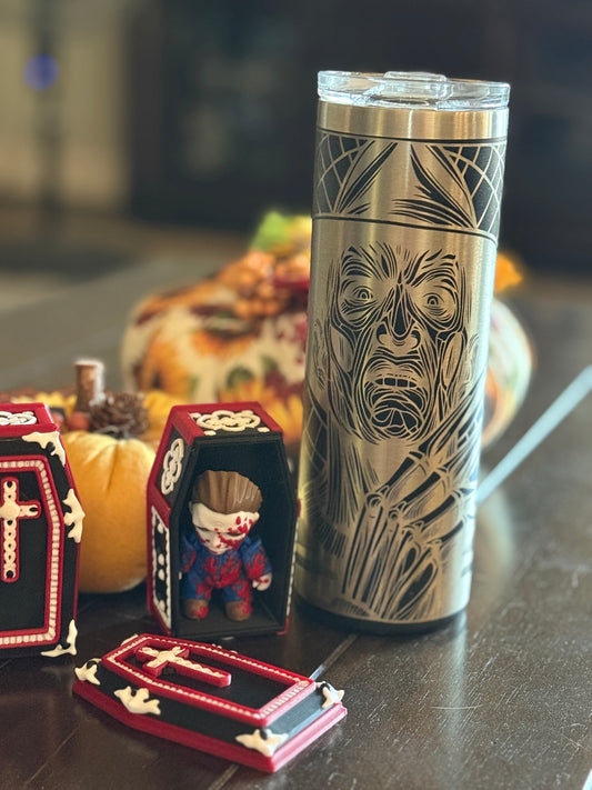 Freddy Themed Laser Engraved Tumbler | Horror Stainless Steel Drinkware (20oz, 30oz, 40oz)