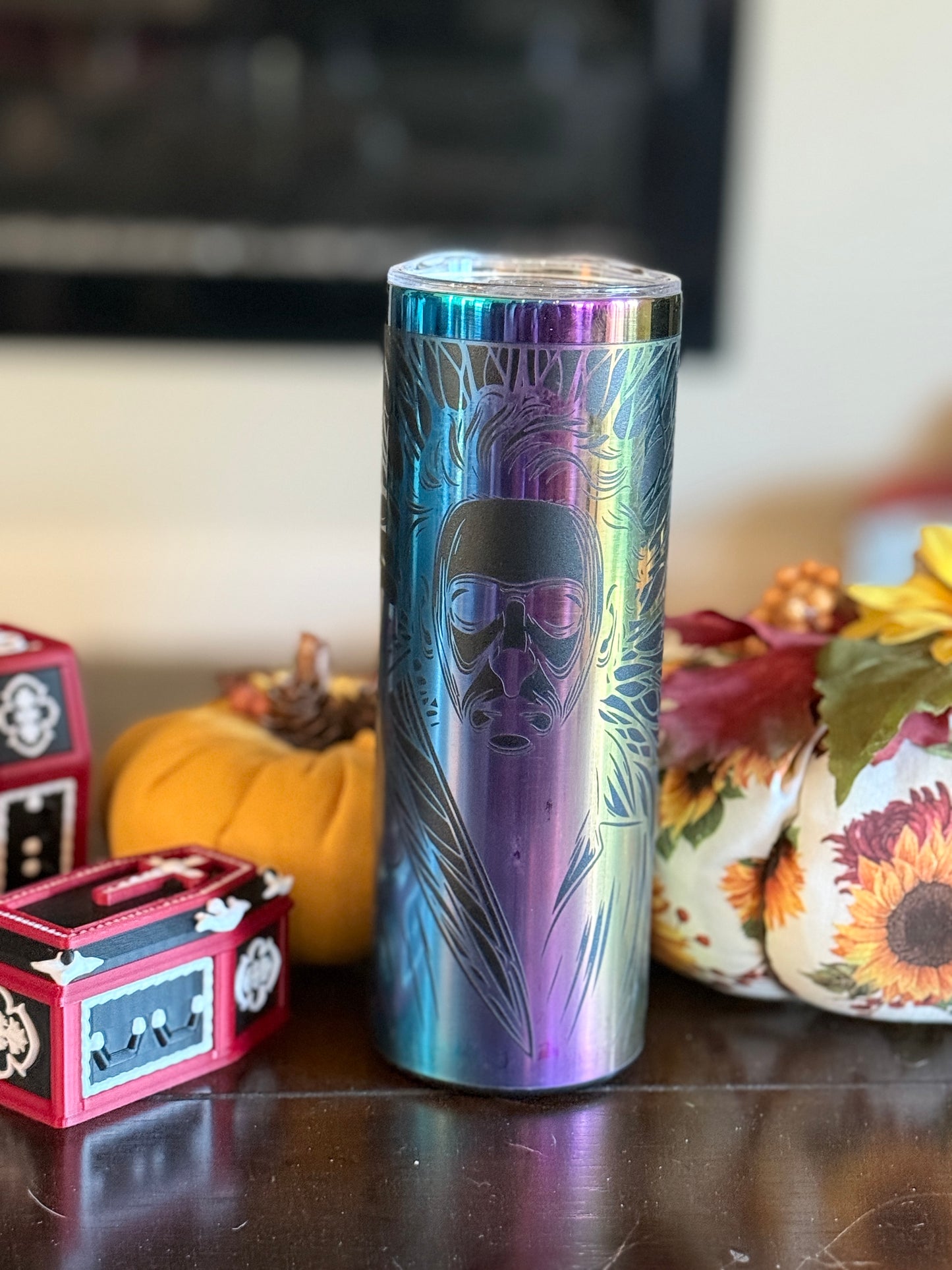 Michael Myers Themed Laser Engraved Tumbler | Horror Stainless Steel Drinkware (20oz, 30oz, 40oz)