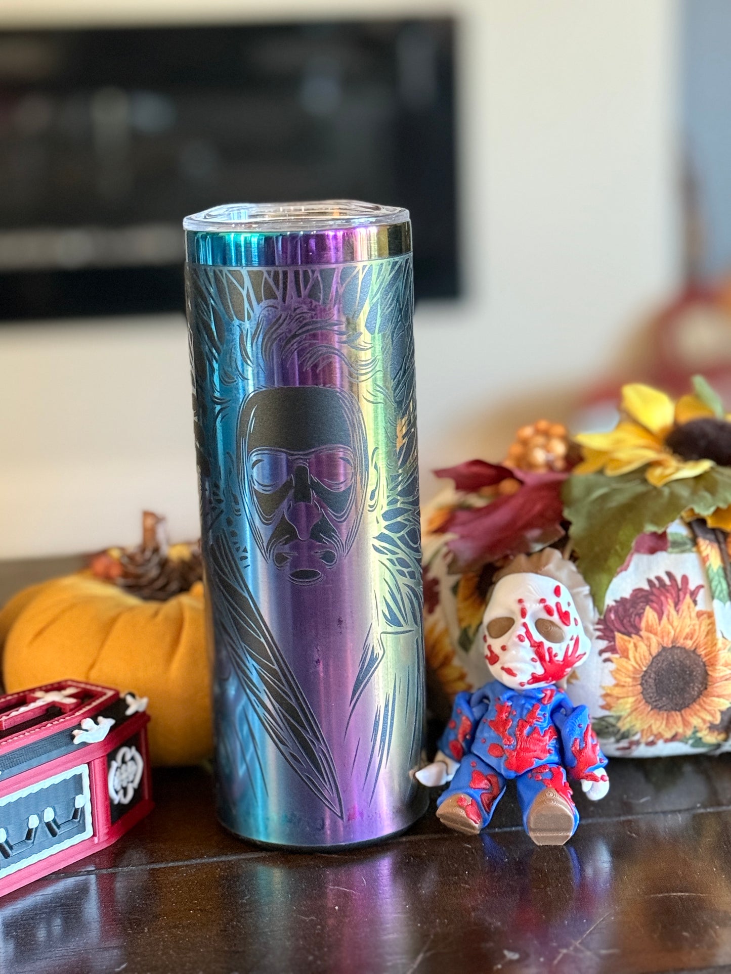 Michael Myers Themed Laser Engraved Tumbler | Horror Stainless Steel Drinkware (20oz, 30oz, 40oz)