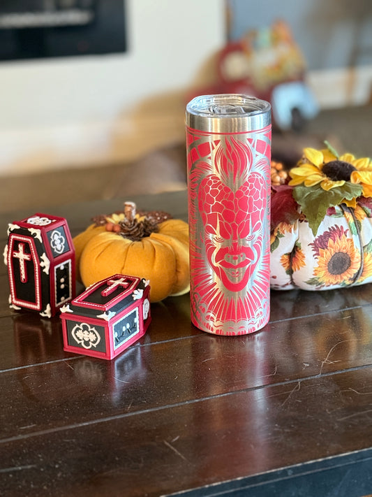Pennywise Themed Laser Engraved Tumbler | Horror Stainless Steel Drinkware (20oz, 30oz, 40oz)