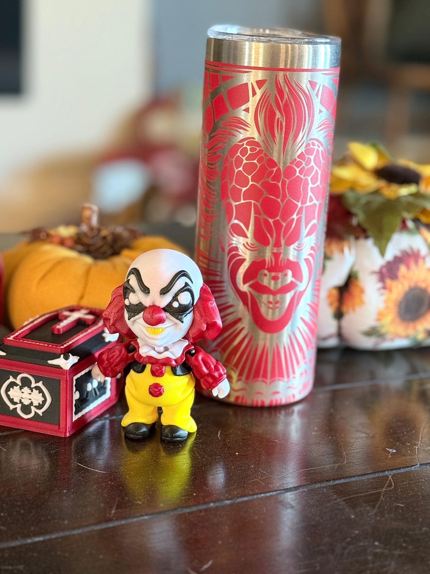 Pennywise Themed Laser Engraved Tumbler | Horror Stainless Steel Drinkware (20oz, 30oz, 40oz)