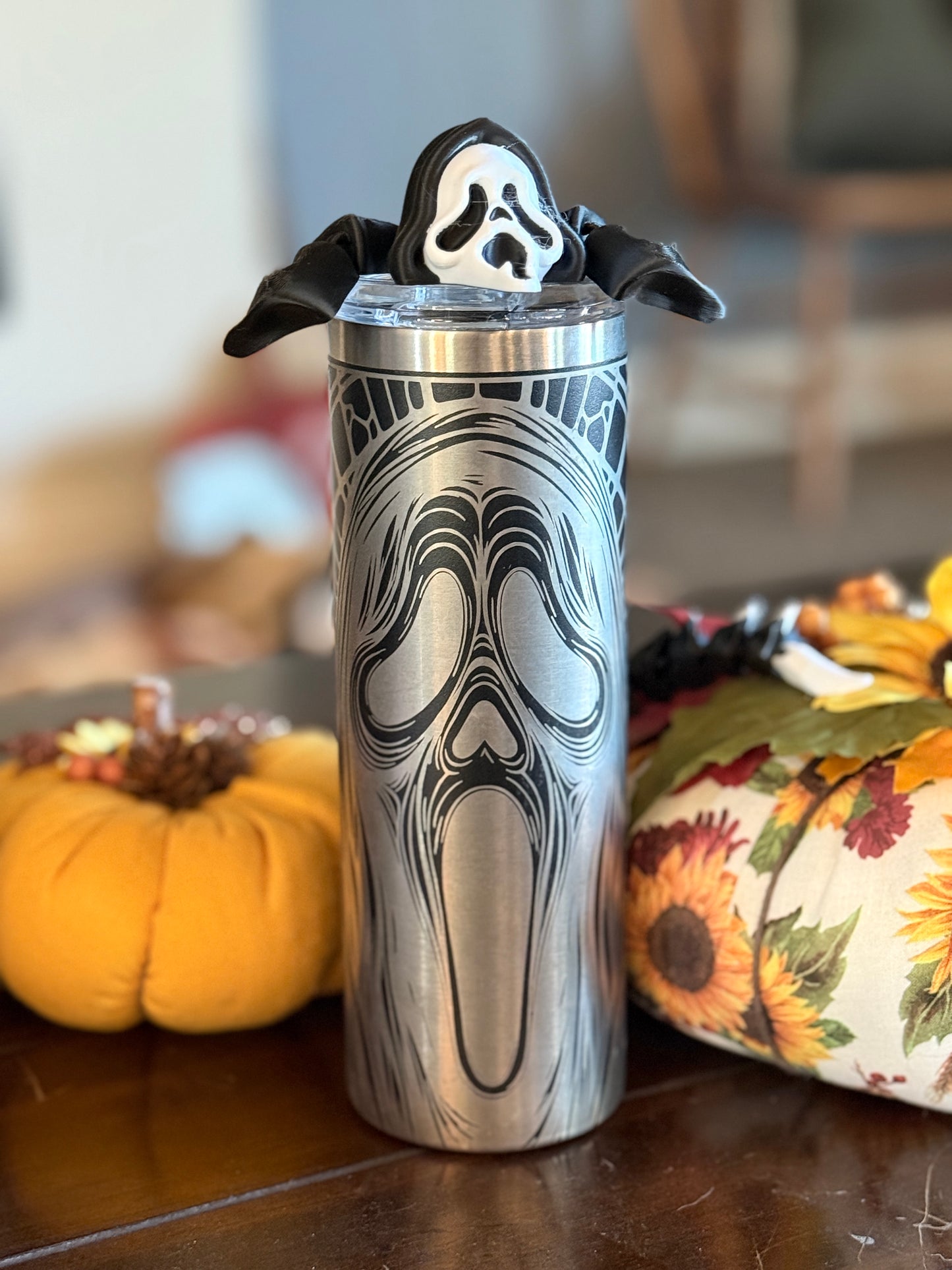 Ghostface Themed Laser Engraved Tumbler | Horror Stainless Steel Drinkware (20oz, 30oz, 40oz)