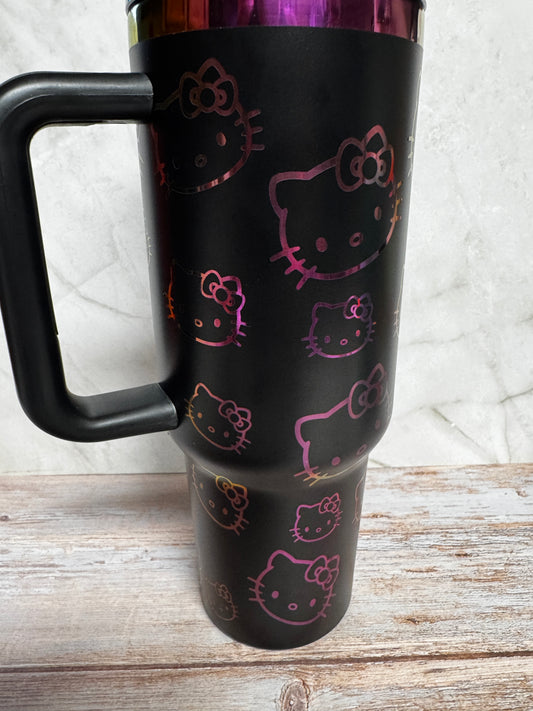 Hello Kitty Inspired Laser Engraved Tumbler | Stainless Steel Drinkware (16oz, 20oz, 30oz, 40oz)
