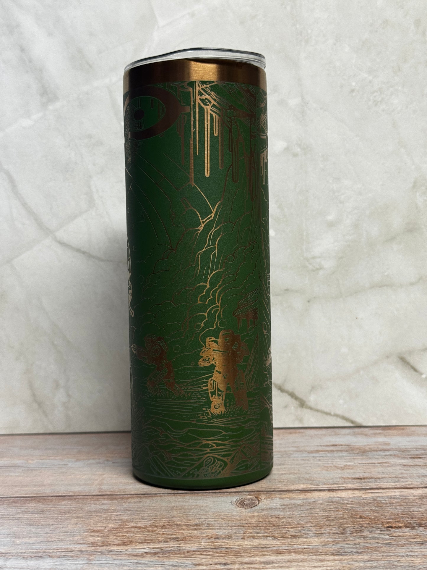 Halo Master Chief Laser Engraved Stainless Steel Tumbler – Gaming Fan Drinkware