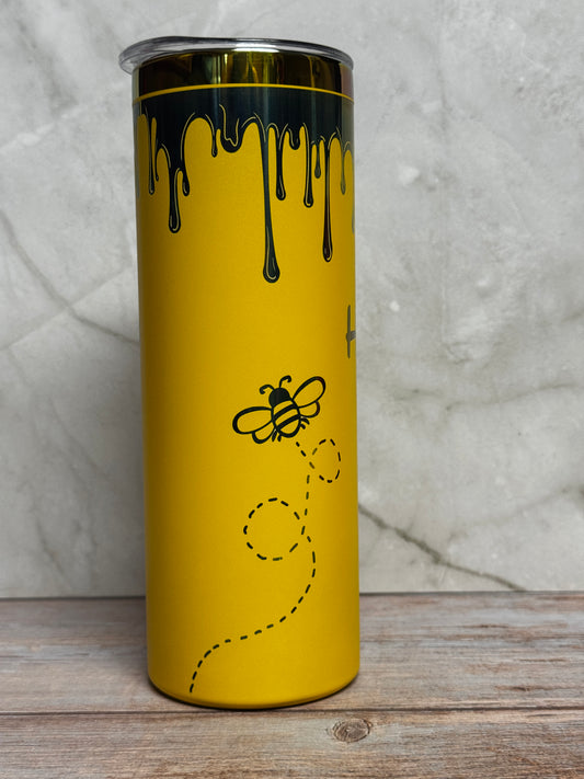 Hunny Bee Stainless Steel Tumbler – Cute Honeycomb Drinkware