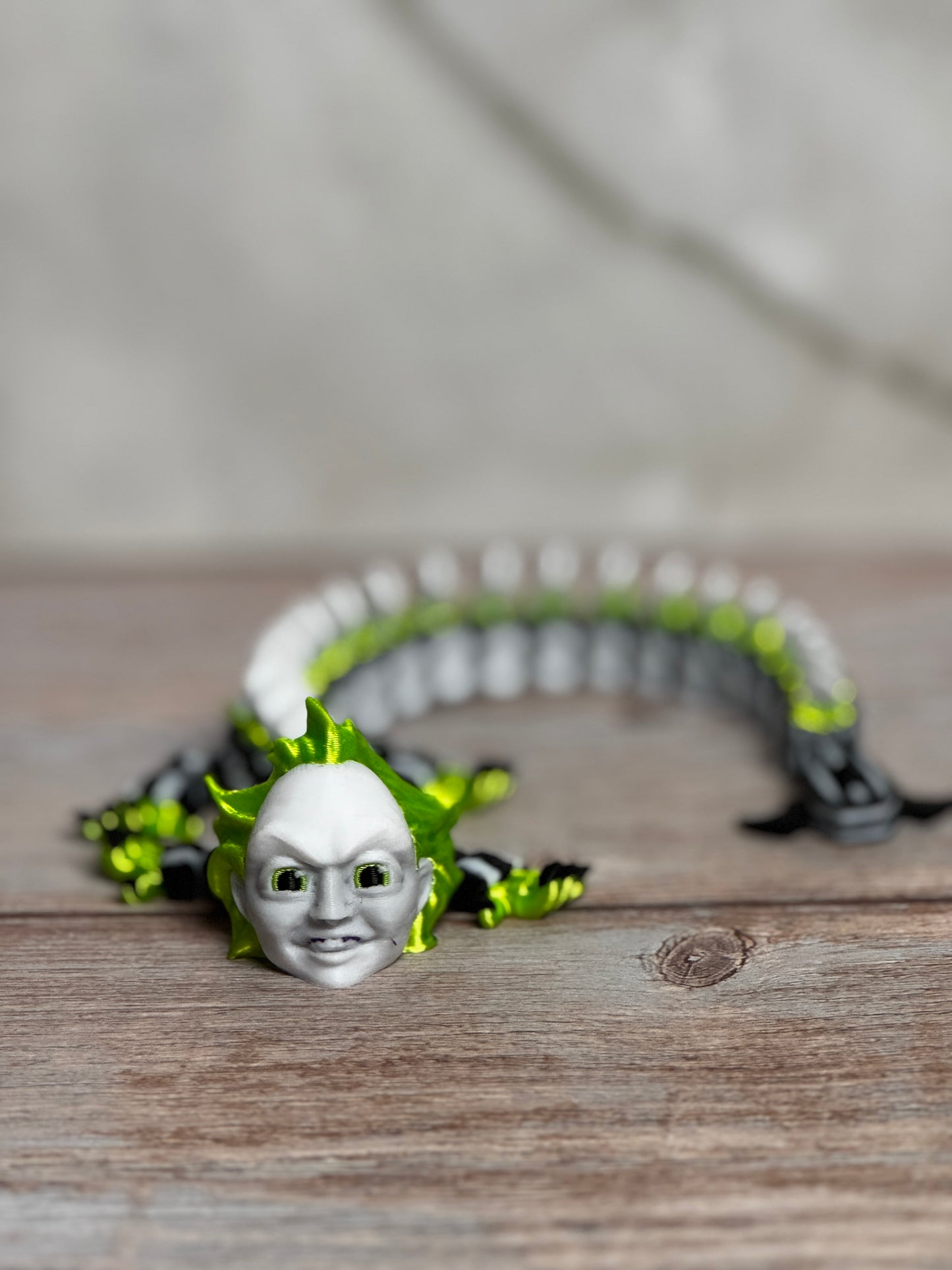 Beetlejuice Inspired Dragon – Green & Black Horror Fidget Toy