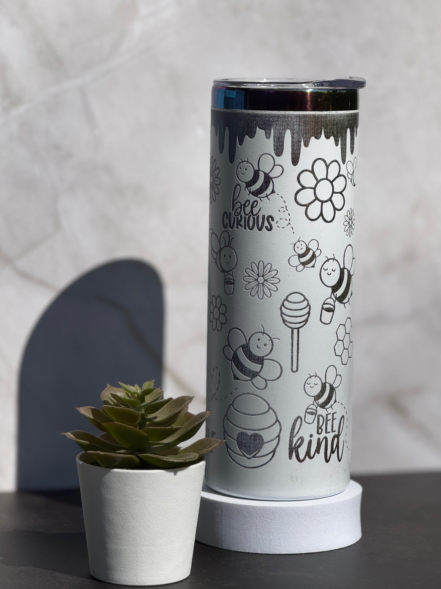 Bee Curious Bee Kind Stainless Steel Tumbler – Cute Bee Drinkware