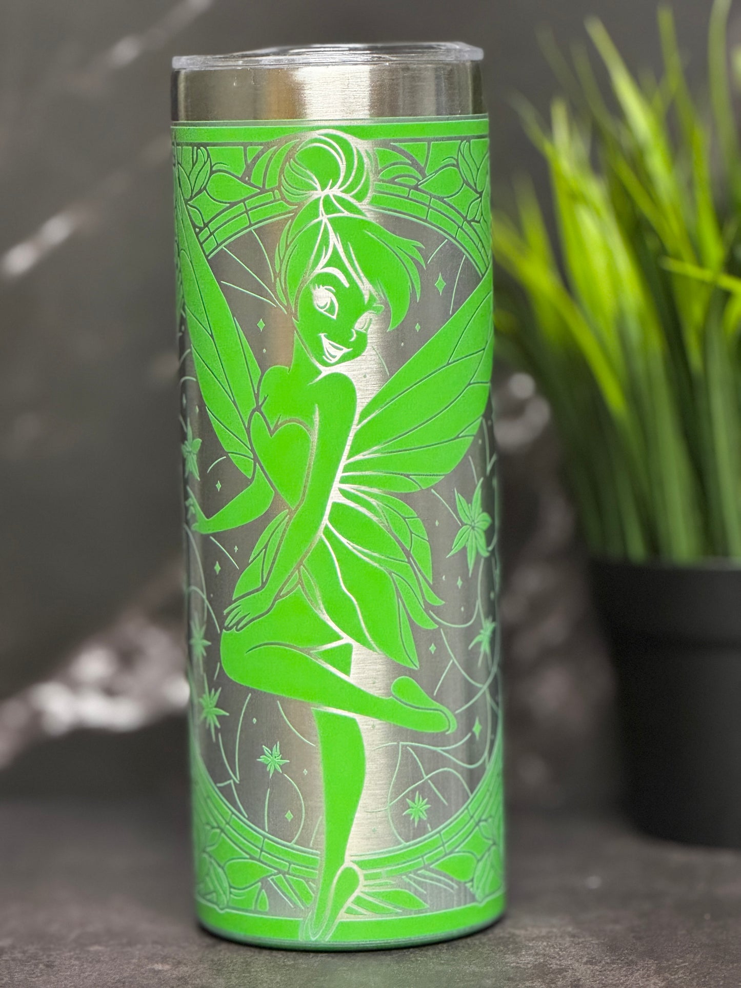Fairy Stainless Steel Tumbler – Insulated Travel Mug with Engraved Fantasy Design – Hot & Cold Drinkware