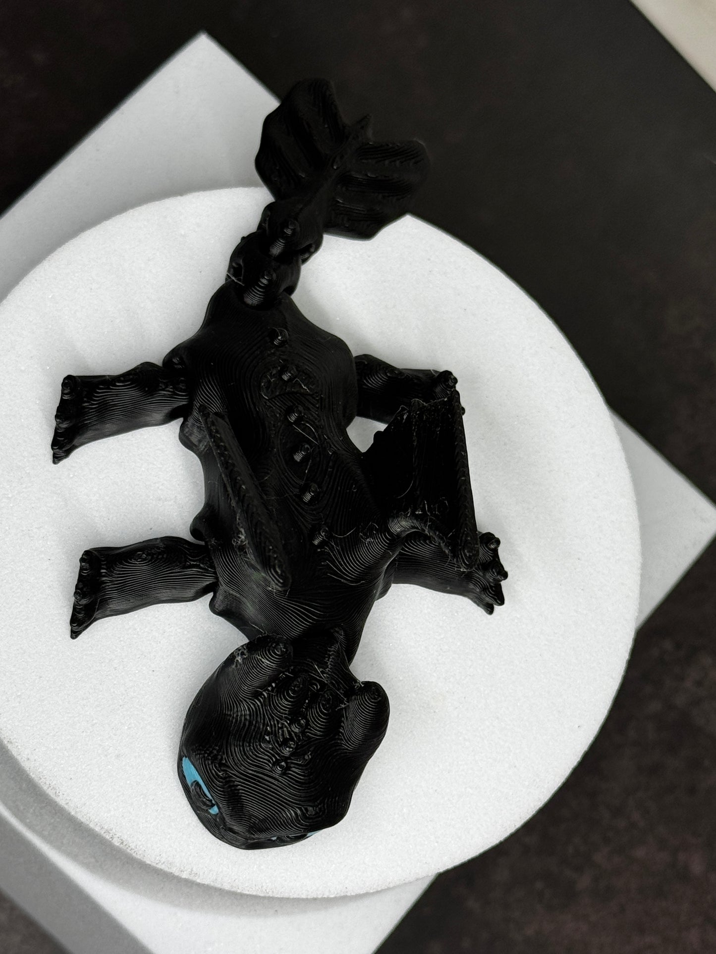 Nightwing – 3D Printed Mini Dragon, Articulated Black Dragon Figurine, Fantasy Creature Toy
