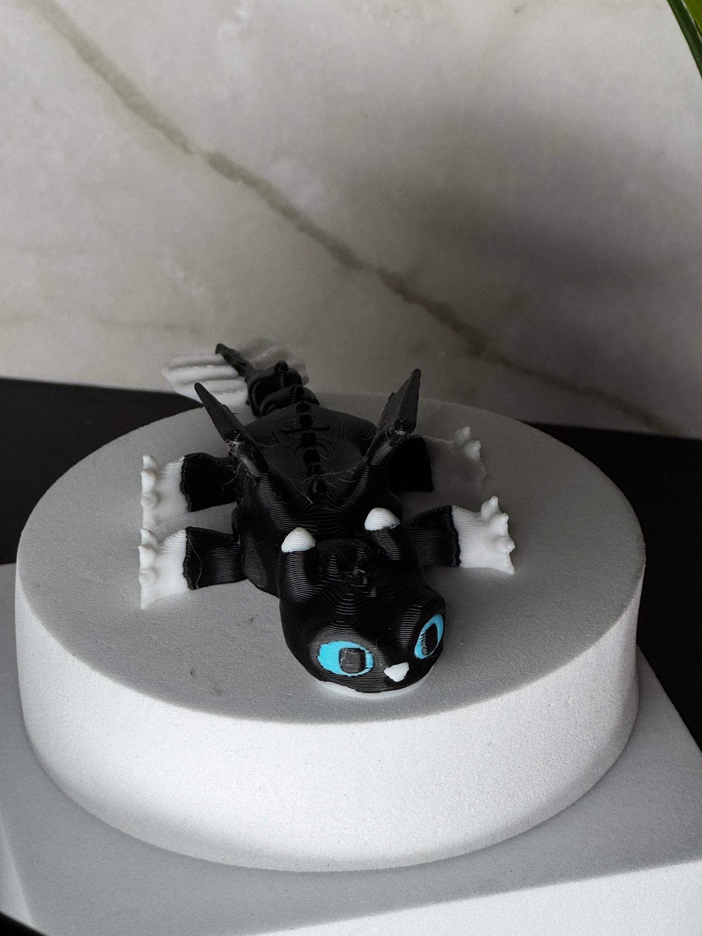 Nightshade – 3D Printed Dragon Cat Hybrid, Articulated Desk Pet, Cute Fantasy Creature Figurine