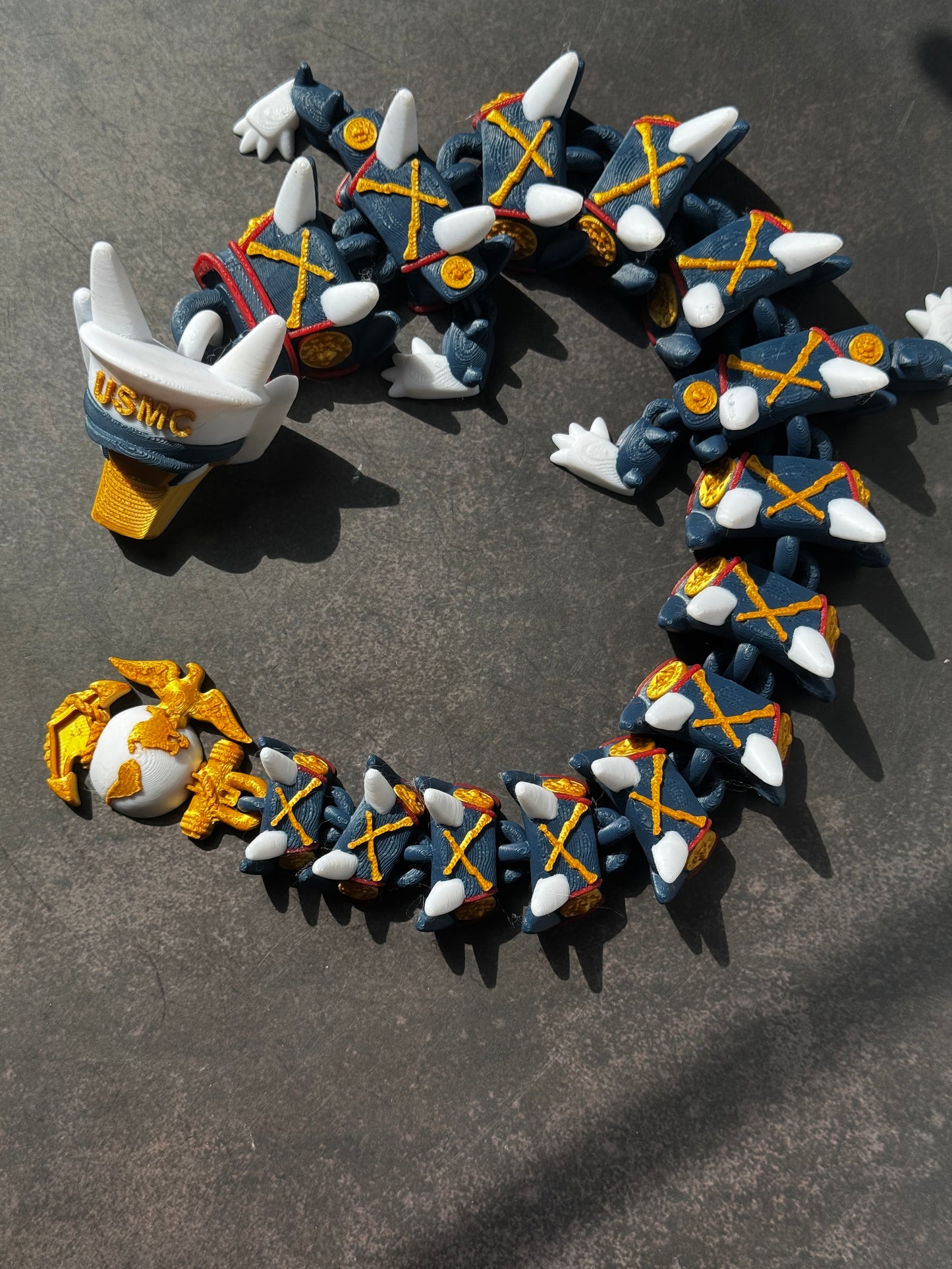 USMC Articulated Dragon – 3D Printed | Marine Corps Gift | Made to Order