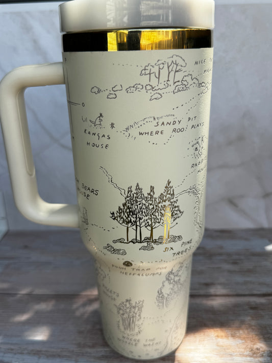 Hundred Acre Wood Map Tumbler – Insulated Stainless Steel Travel Cup (40oz, 30oz, 20oz, 16oz)