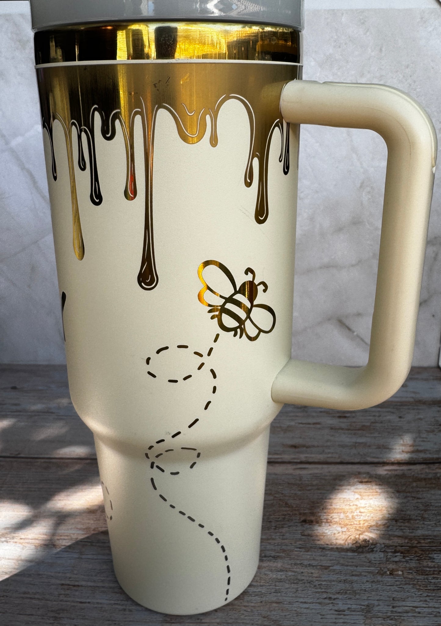 Hunny Bee Stainless Steel Tumbler – Cute Honeycomb Drinkware