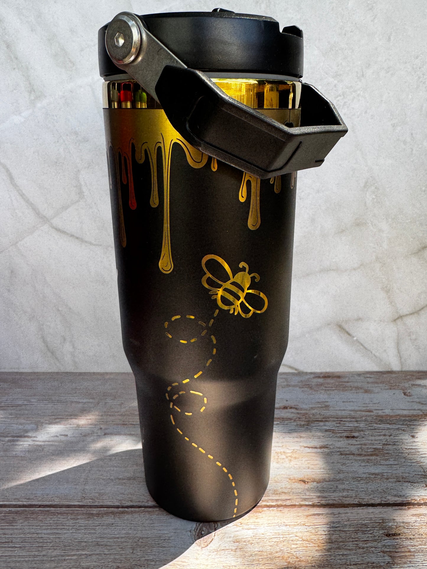 Hunny Bee Stainless Steel Tumbler – Cute Honeycomb Drinkware