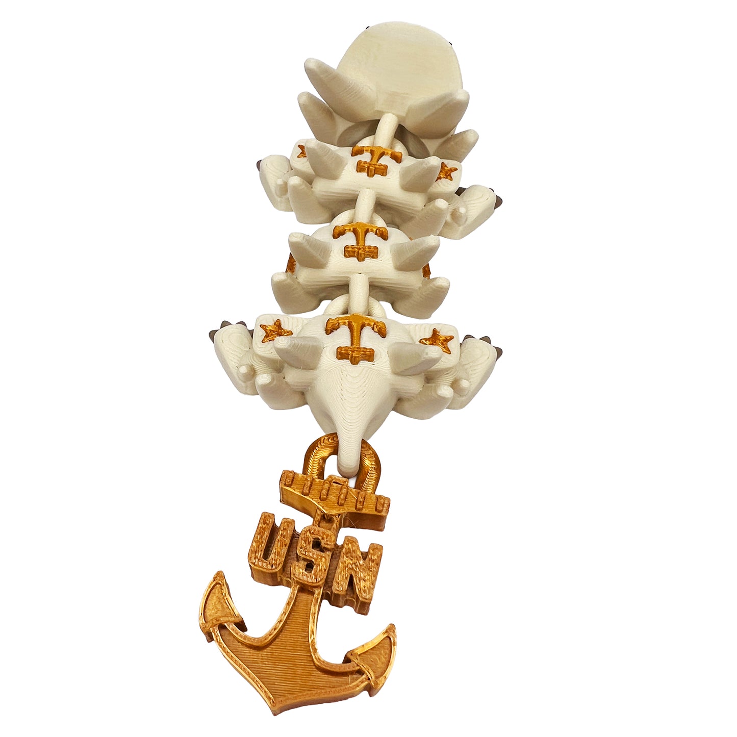 Navy Dragon – 3D Printed Articulated Military Fantasy Toy, Naval-Themed Poseable Creature with Cap & Anchors